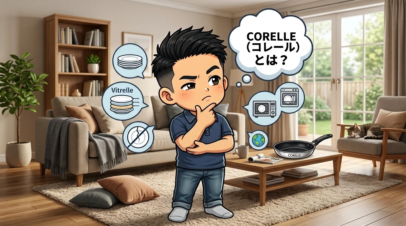 CORELLEとは何かを考えている人のイラスト